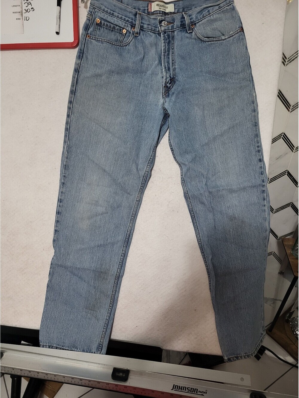 Levi's 550 Relaxed Fit Light Blue Denim Jeans W34 L34